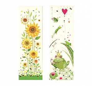 Закладки с дизайном Подсолнухи и Лягушка в короне (Turnowsky, BKDU104)